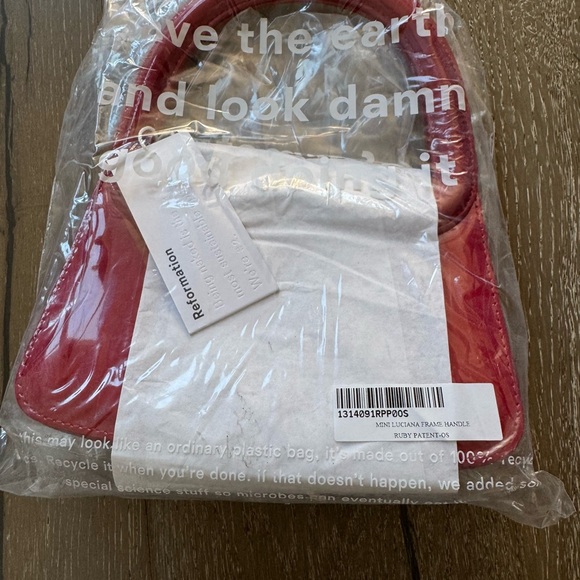 Reformation mini Luciana frame Ruby patent purse - Picture 3 of 3